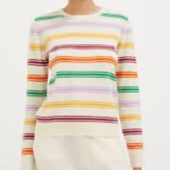 Chinti and Parker Sweaters - CASHMERE Chinti and Parker Multicolor Striped Sweater Shoulder Buttons Sz. S